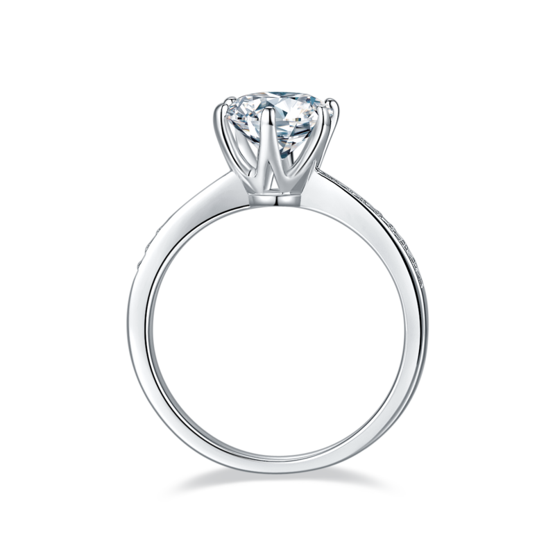 微镶灵动S925银镀白金MoissaniteWomen's Ring1.5ctD级